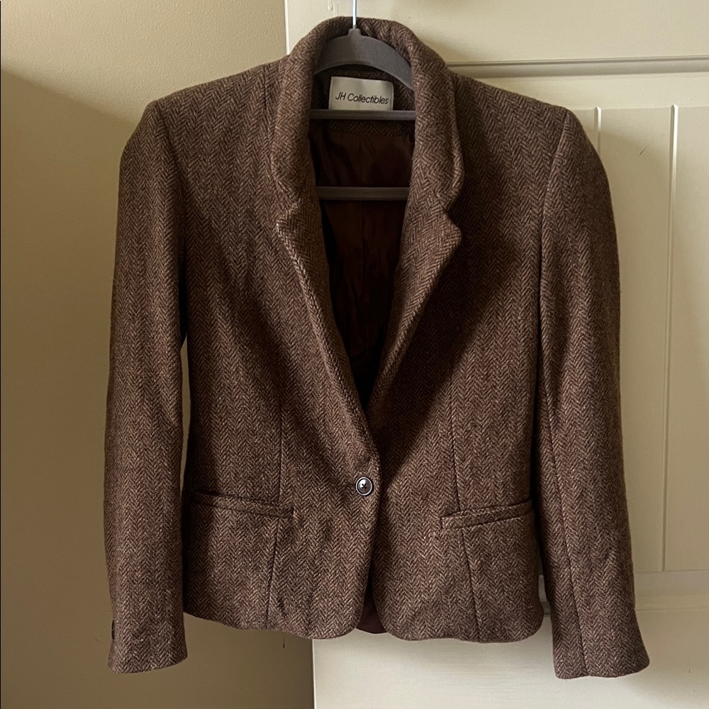 JH Collectibles Women's Brown Herringbone Tailored Blazer